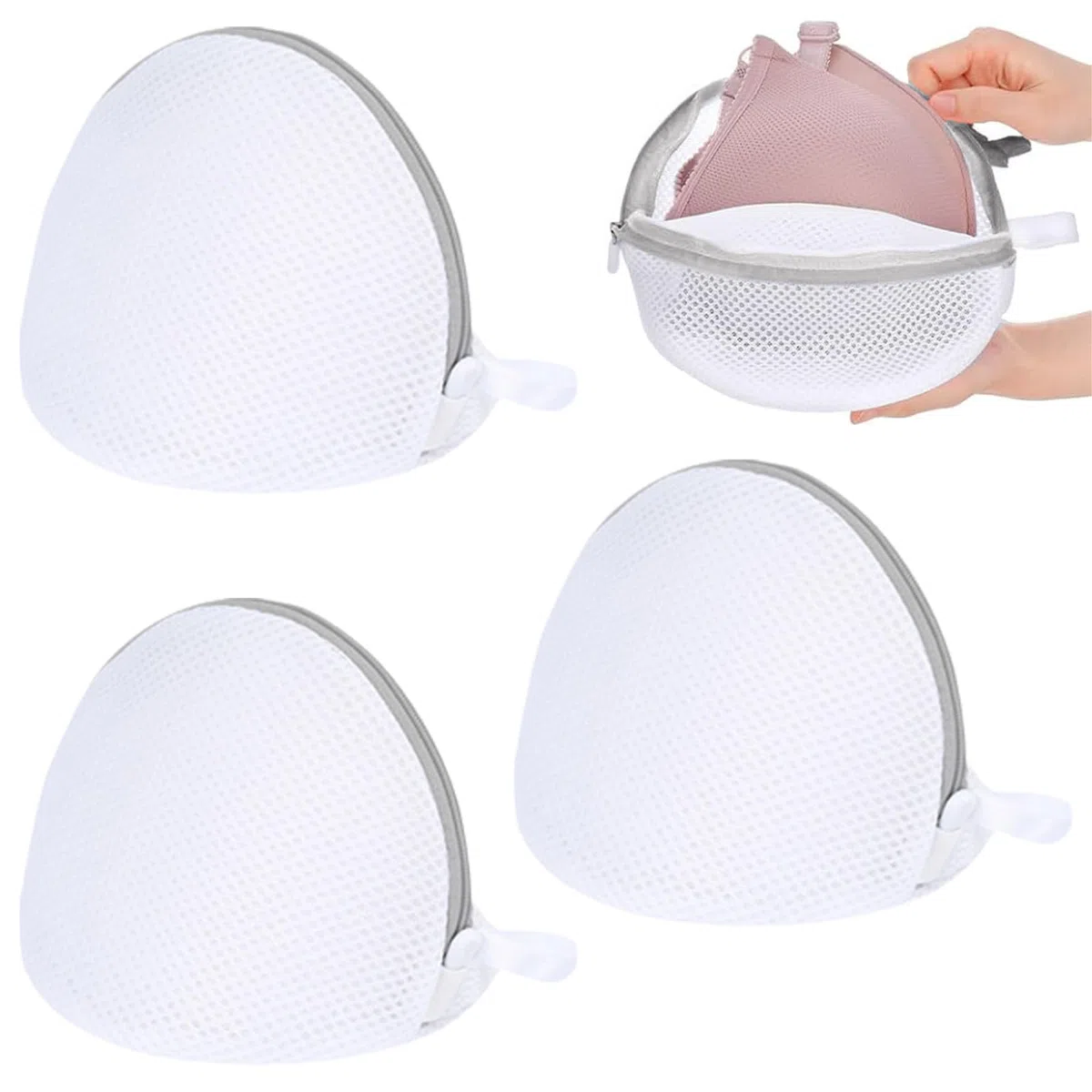 3 Pezzi Sacchi Salva Reggiseno per Lavatrice, Sacchetti Bucato ad Asciugatura Rapida in Lavatrice, Proteggi Reggiseno con cerniera, Sacchetti Lavatrice Biancheria per Reggiseni e Bralette