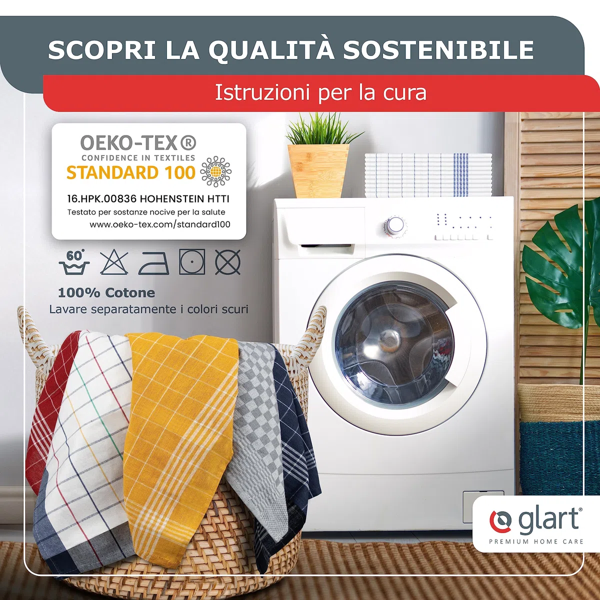 Glart 48GI2 Set di 10 Asciugamani da Cucina, 50x70 cm, 100% Cotone Oeko-TEX Standard 100, grigio, prelavati, panni per cucina e lavaggio, ancora più assorbente ad ogni lavaggio