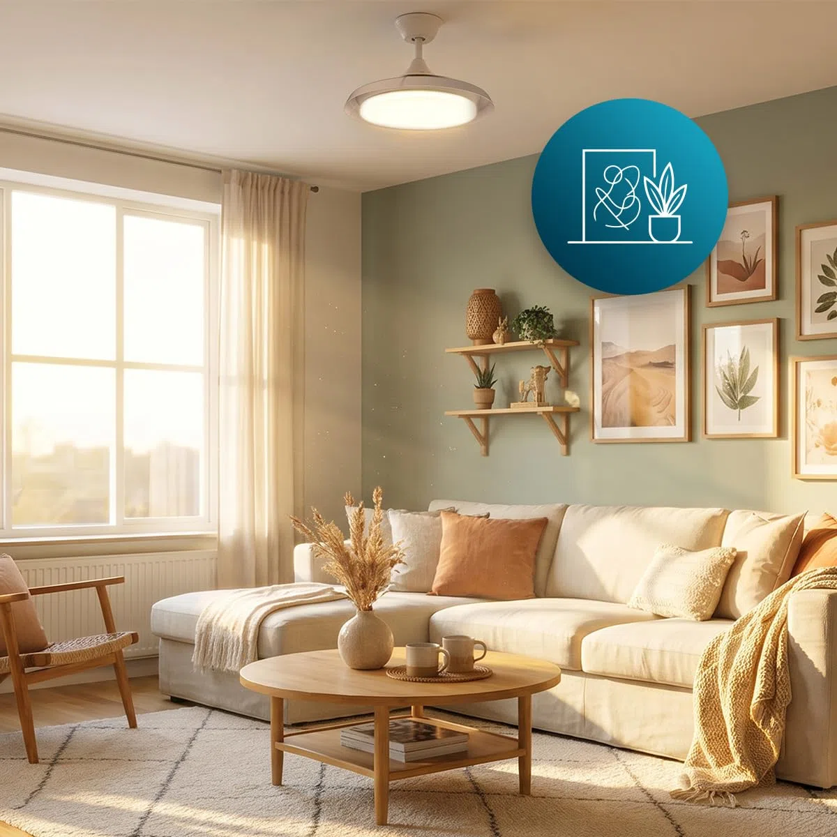 Cecotec Ventilatore da Soffitto con Luce Pale Retrattili EnergySilence Aero 4500 Puzzle Invisible Silver.30W, Motore DC, Diametro 42", LED, Telecomando, Timer, Funzione Estate/Inverno, Fresco Uniforme