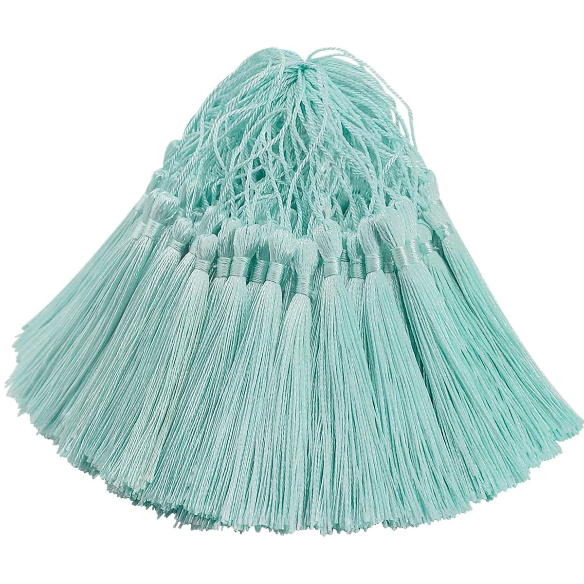 Mini segnalibro con nappe fai da te: kit di 100 ciondoli fatti a mano in seta per portachiavi, ghirlande, cappelli di laurea, tende, gioielli, decorazioni per feste, cucito, cuscini e decorazioni per