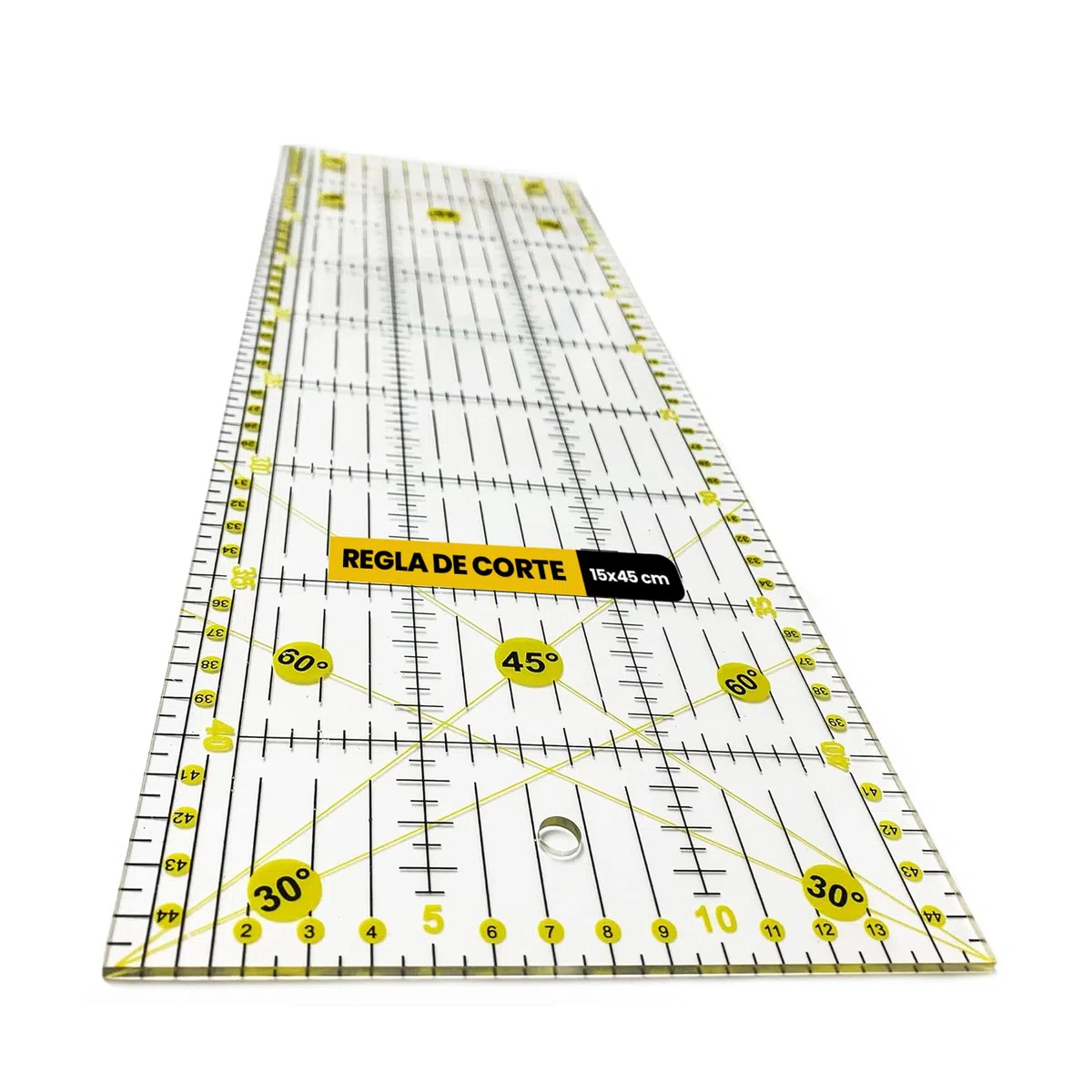 Righello per Patchwork 15 x 45 cm | Taglio Preciso per Cucito e Artigianato | Regole per la Creazione di Modelli | Acrilico Durevole | Visibilità su Tessuti Scuri | Quilting | Trasparente