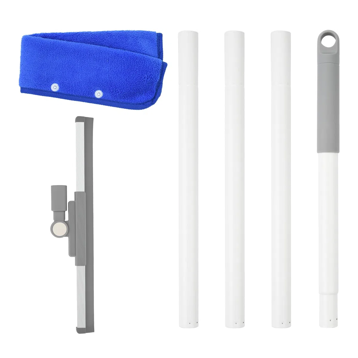 OTraki Lavavetri con Manico Telescopico, Vetri Doccia Pulizia con Tergivetro per Finestre Regolabile（136cm）, Strumenti per la Pulizia dei Vetri per Bagno Auto e Pavimenti