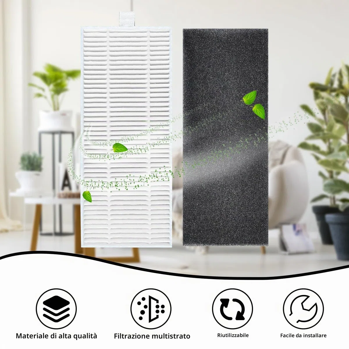 6 pezzi M330 Pro di accessori per filtri di ricambio per Lefant M330 Pro aspirapolvere a batteria, riutilizzo, parti di ricambio per filtro dell'acqua