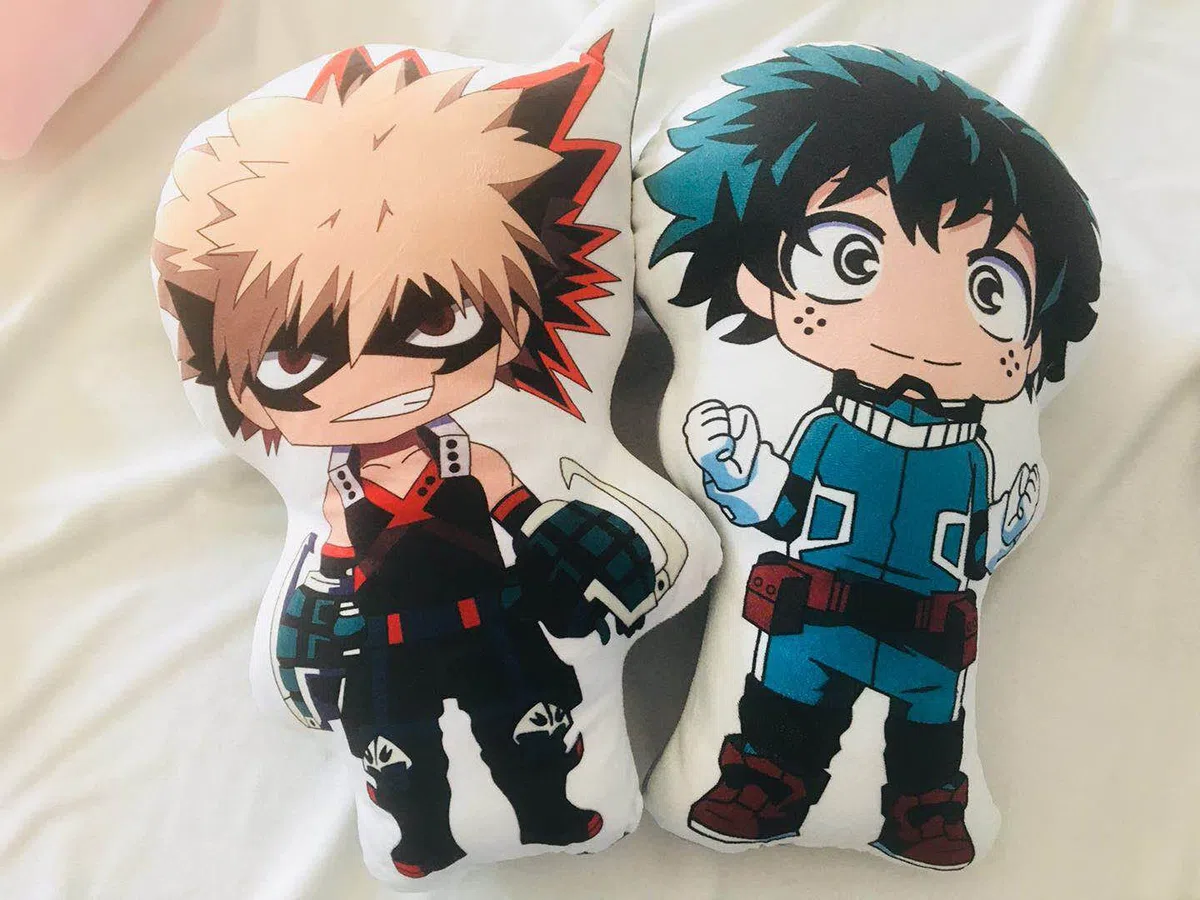 My Hero Academia - Cuscino in peluche a tema anime, motivo: Todoroki Shoto, Bakugou, Katsuki, Midoriya, Izuku, cuscino decorativo per casa, divano, 48 cm