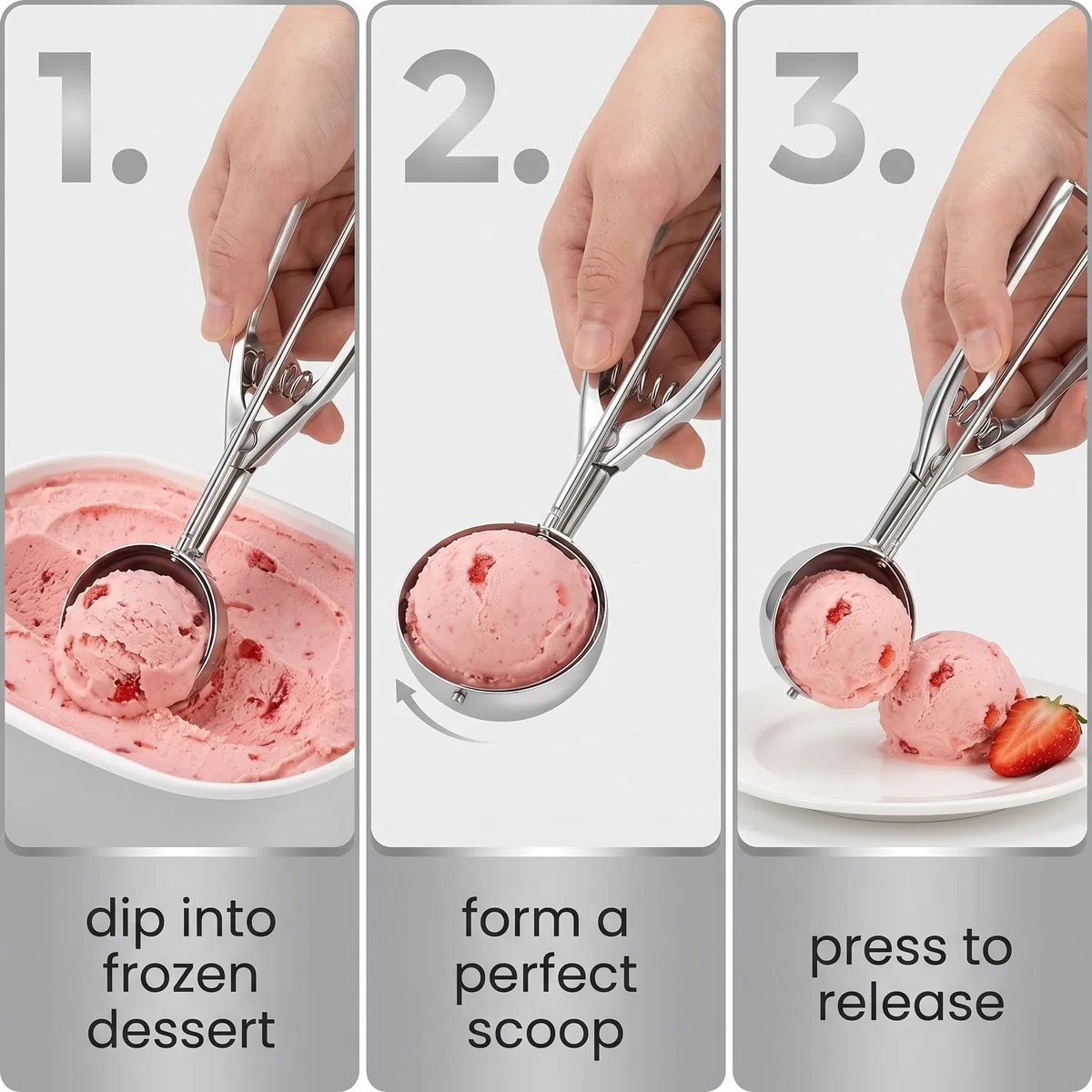 Cucchiaio 40mm per Gelato in Acciaio Inossidabile, Cucchiaio da Gelato, Paletta per Gelato, Levigato e Resistente, Per Gelateria e Uso Domestico