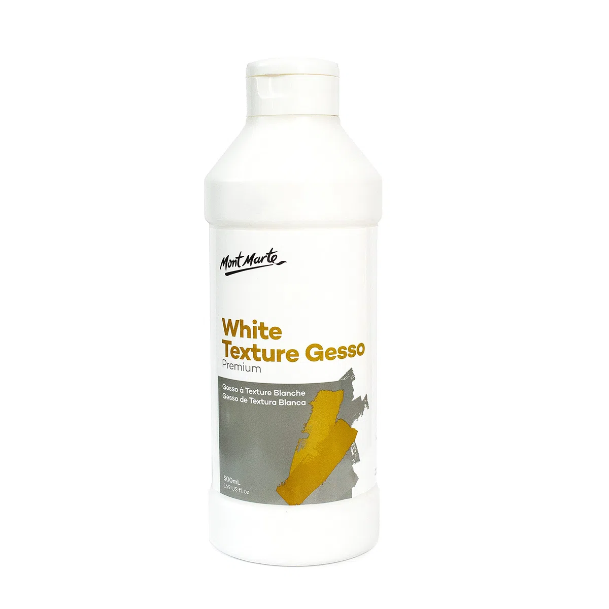 Mont Marte Gesso 500ml – Bianco – Primer universale ideale per Acrilico e Vernici ad Olio – Primer perfetto per la Tela