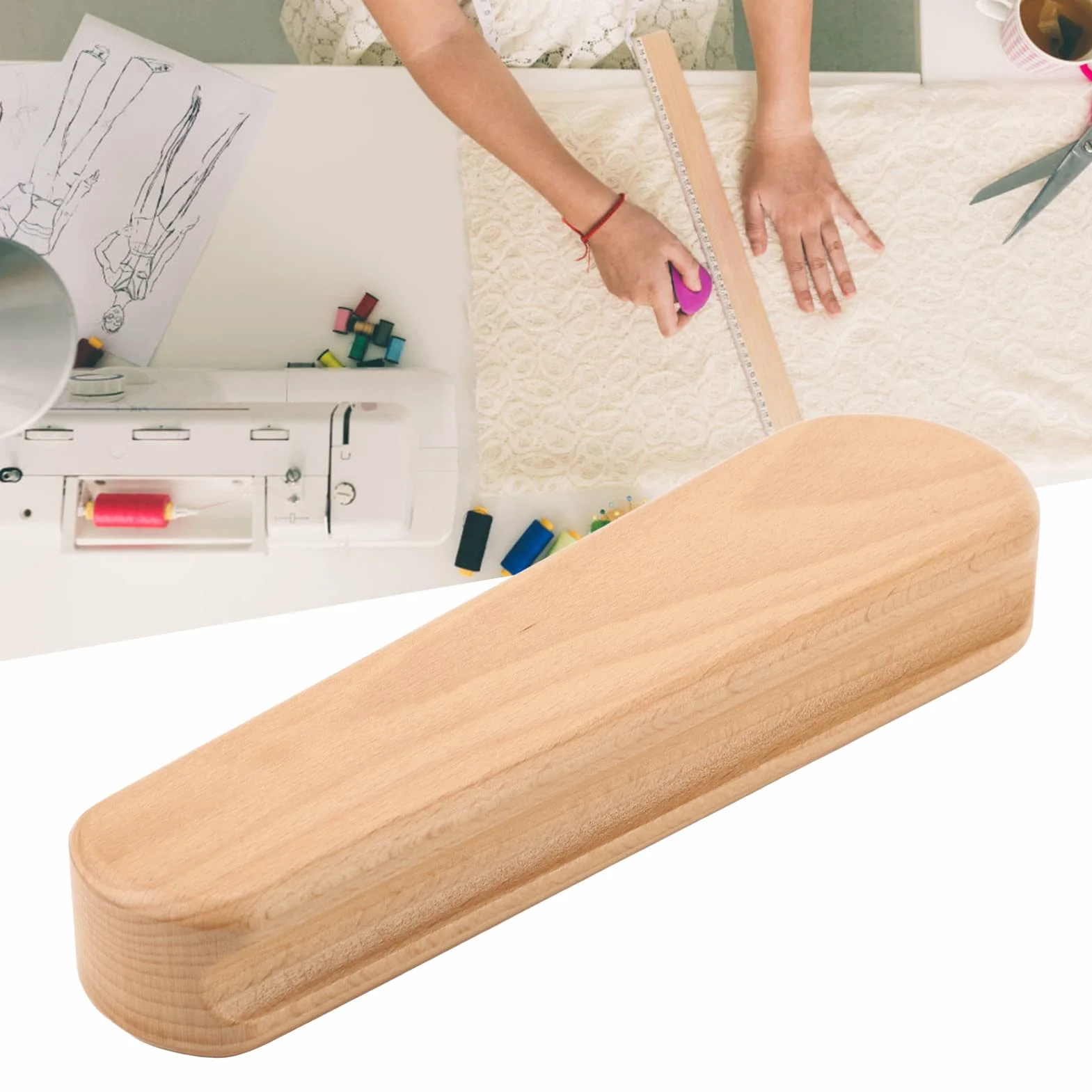 Tailor Clapper Safe, Multifunzione in Legno di Faggio Eco Friendly Quilters per Abbigliamento Rughe