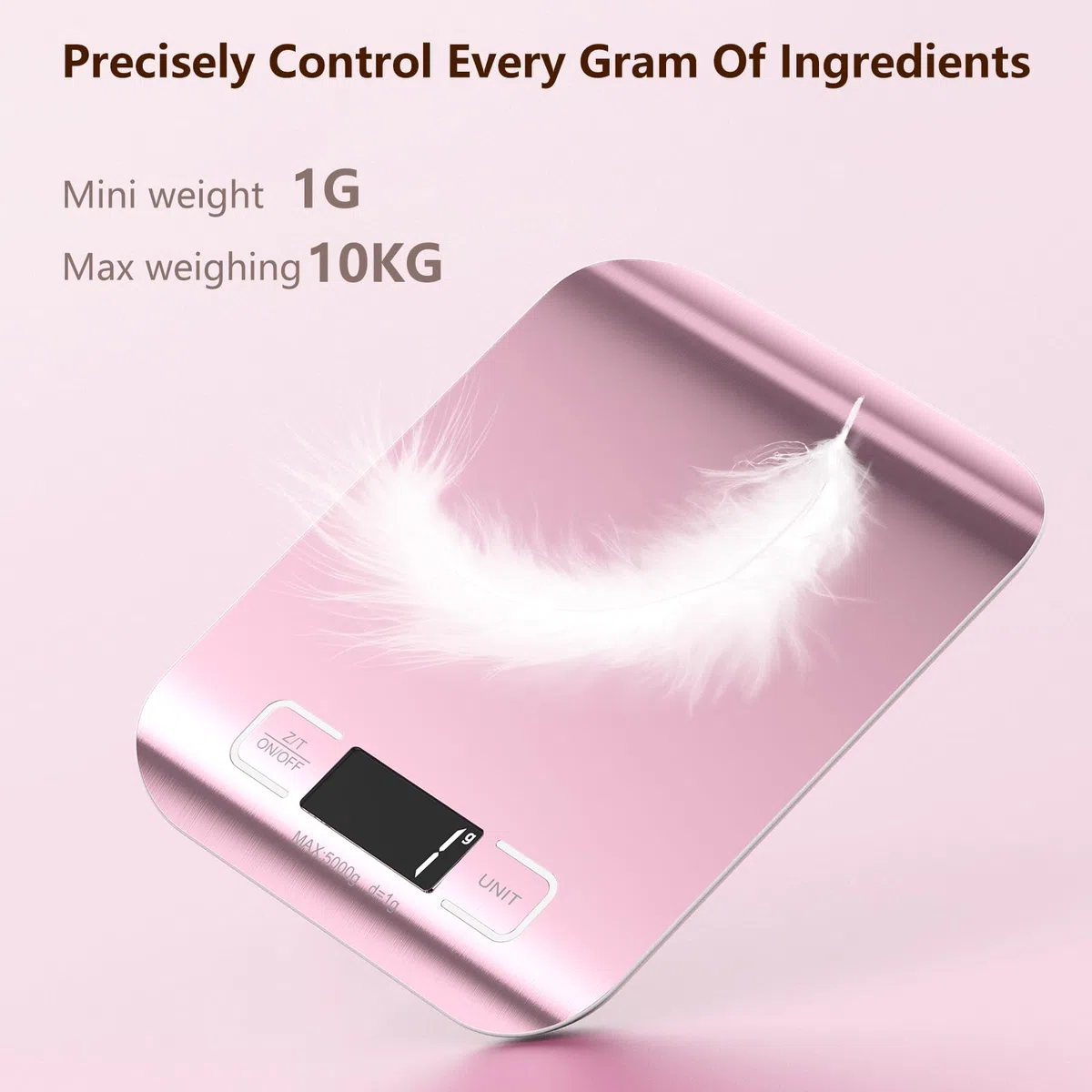 Bilancia da Cucina Digitale, GeeRic 10KG Bilancia per Cucina Elettronica ad Alta Precisione Display LCD In Acciaio Inox Funzione Tara Impermeabile Bilancia per Farina Gioielleria Tè Chicchi di Caffè