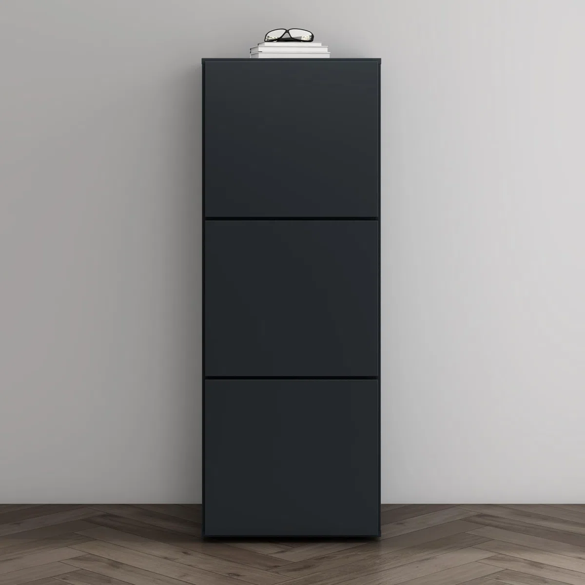 Mai & Mai Scarpiera Portascarpe 45x36x120cm, Porta Scarpe Armadio Scaffale Portascarpe 3 Ante + 6 Scomparti per Ingresso Soggiorno, Camera da Letto Schuhschrank02, Antracite opaco