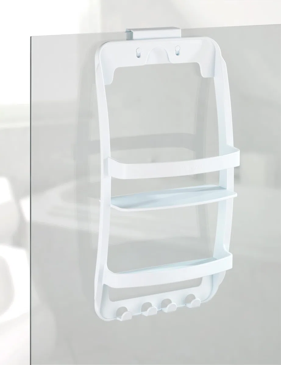 Wenko Portaoggetti doccia, Polipropilene, 26 x 54.5 x 11.5 cm, Bianco