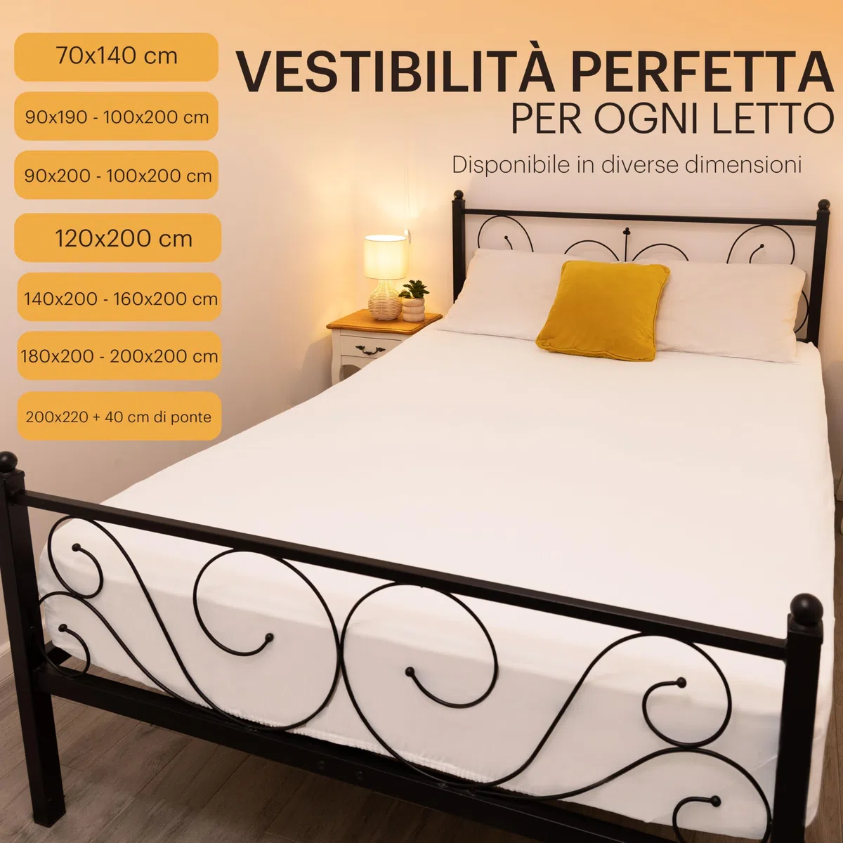 NatureMark Lenzuolo con angoli elasticizzati in jersey, in 100% cotone, in molti colori e misure, conforme all’Oeko-Tex Standard 100, 180 x 200 cm - 200 x 200 cm - bianco