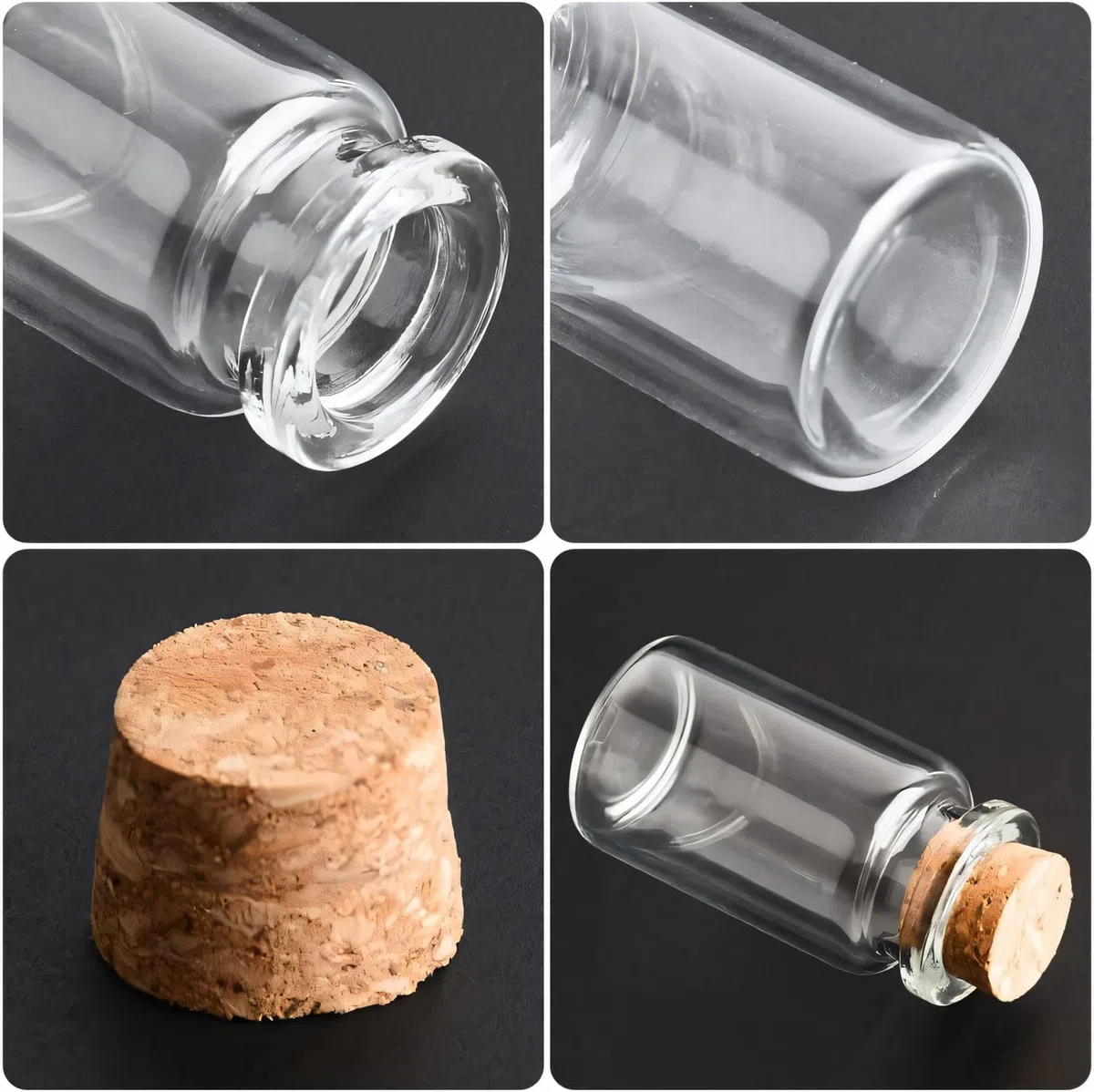 80pz Bottigliette di Vetro Piccole,8ml Vasetti Barattolini Vetro Piccoli con Tappo Sughero,Bottiglie Mignon per Porta Spezie, Bomboniere e Marmellata,Decorazioni Artigianali fai-da-te