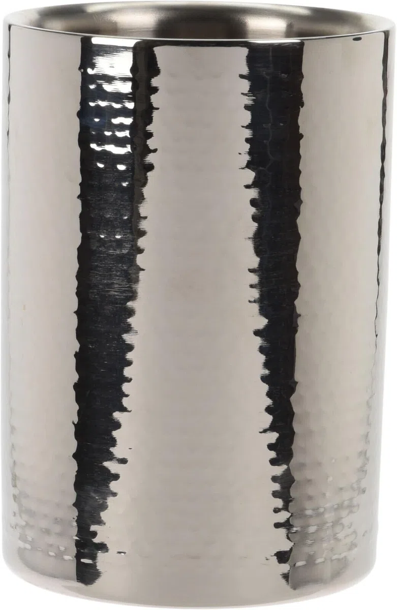 Bambelaa! Refrigeratore per vino e spumante, a doppia parete, in acciaio inox, martellato, circa 17 x 12 cm, 1 pezzo