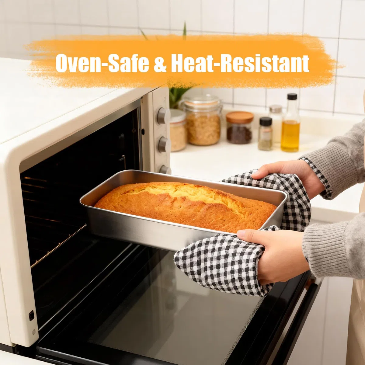 VINATO 2 Pezzi Teglia da Forno Acciaio Inox,Teglia Forno Rettangolare Inox,per Cuocere, Cucinare,Lavabile in lavastoviglie
