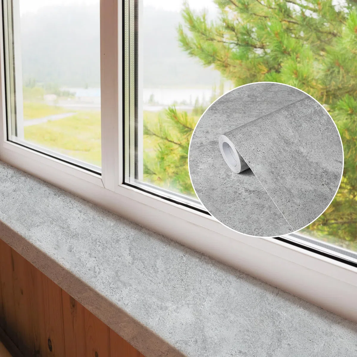 Abyssaly Carta Adesiva per Mobili Grigio, Pellicole Adesive per Mobili Cemento, Carta da Parati Adesiva Muro Rivestimento Cucina Armadio Porta Tavolo Bagno PVC 40cm X 300cm