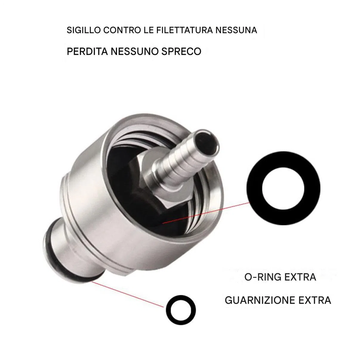 Generico Stainless Steel Carbonation cap – Pressure Filling Accessory Carbonating Beer, Fruit Juice, Soda, Sparkling Water, Connector =Bottling, Kitchen Use,