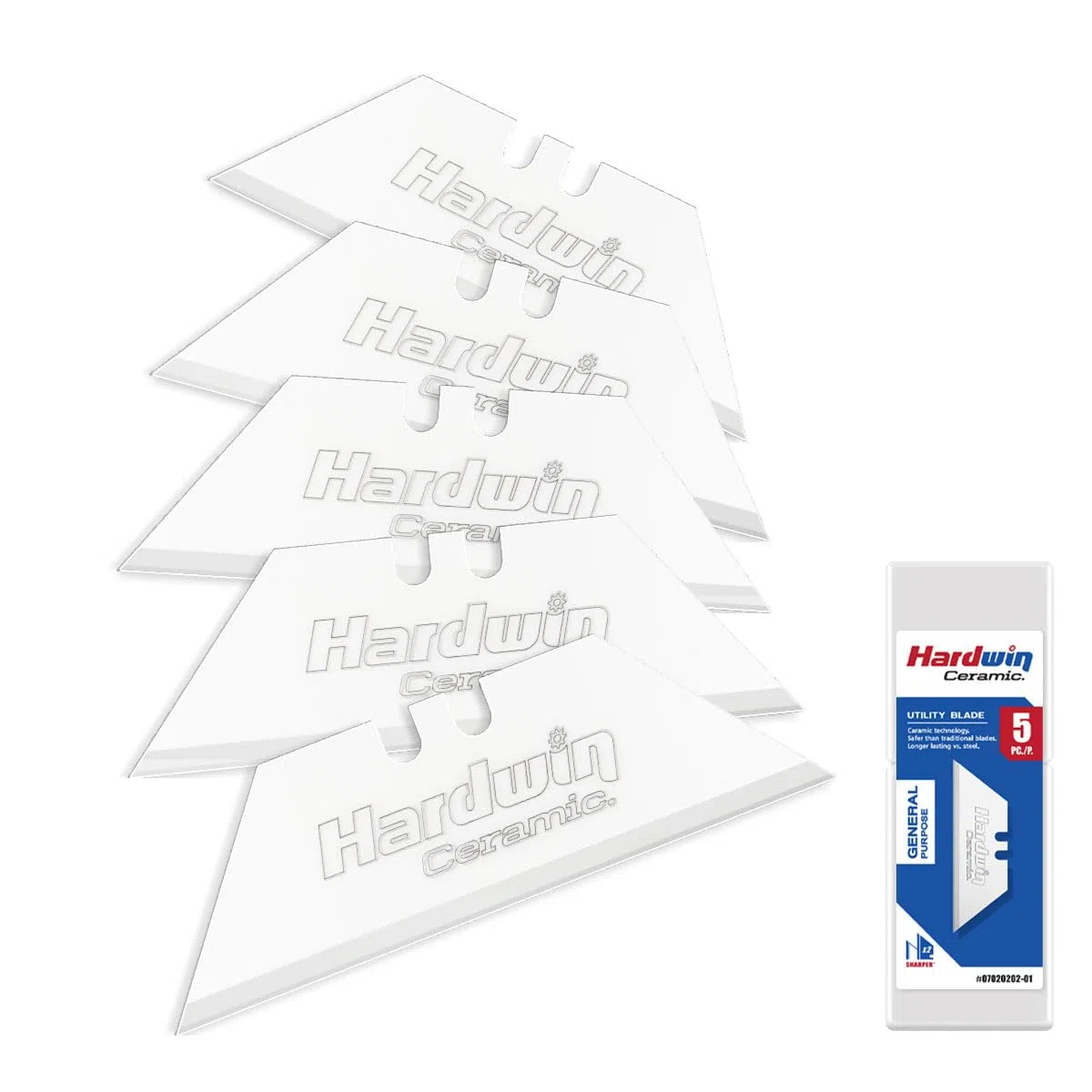 Lame in ceramica con zirconia, confezione da 5 lame di ricambio per coltelli multiuso, utensili da taglio essenziali per uso domestico. Perfetto per tagliare scatole, artigianato e molto altro