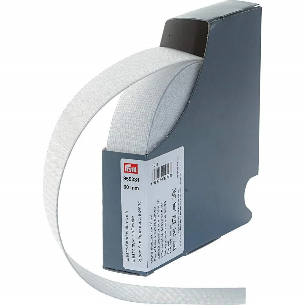 Prym 955381 Nastro elastico soffice 30 mm bianco