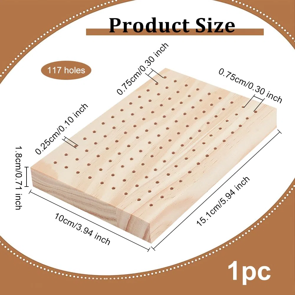PH PandaHall 117 Foro Supporto per Spiedini in Legno di Quercia per Alimenti Tabellone per Alimenti Figurine in Argilla Display Vassoi Rettangolo Pick Espositore per Fai da Te Ceramica Modello