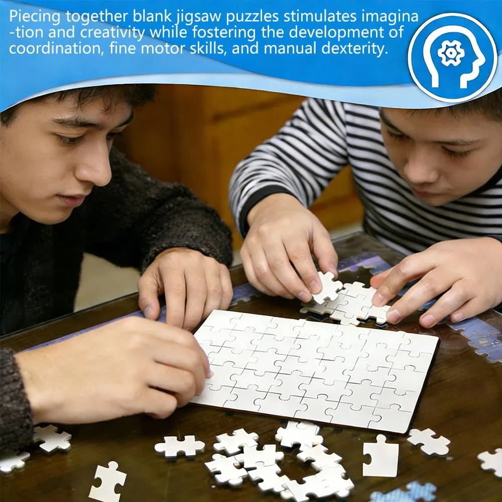 12pcs Puzzle Fai Da Te, 15x10cm Fogli Puzzle Vuoto da Disegnare, Puzzle di Cartone Vuoto, Puzzle Verniciabile per Adulti Progetti Fai da Te (35 pezzi)