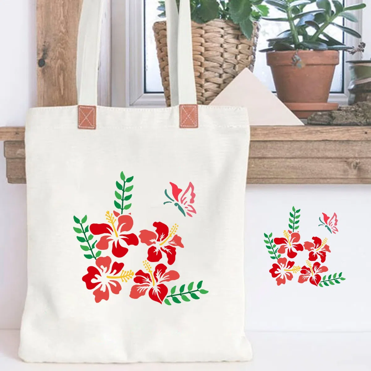 HOWAF Modello di Stencil a Hawaii, 16Pcs Plastica Fiore di Ibisco Stencil Fiori Fenicotteri Tucano Cocco Aloha Riutilizzabili Stencil per Artigianato Disegno Album di Ritagli Parete,14,7 x 14,7cm