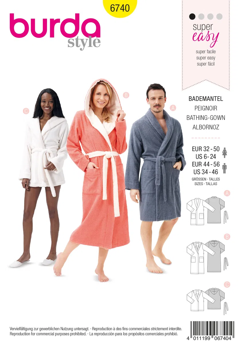 Burda 6740 Bianco Robe Modello