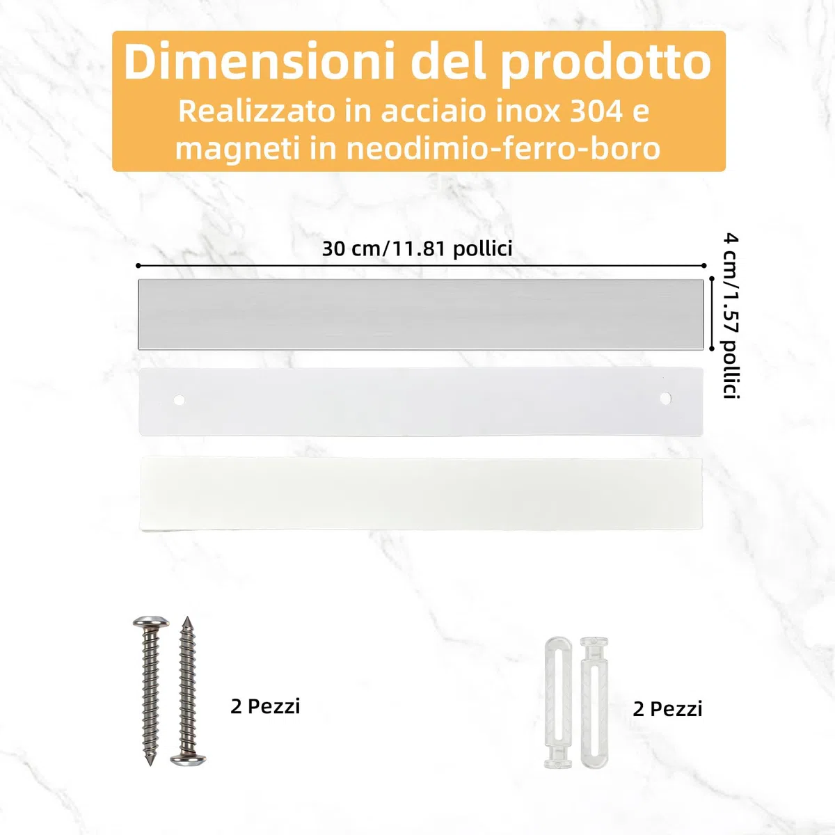 Barra Magnetica per Coltelli 30cm, Barra Portacoltelli Magnetica con Magnete Extra Forte, Striscia Magnetica Acciaio Inossidabile, Calamita Coltelli Cucina, porta Coltelli Cucina per Coltelli Utensili