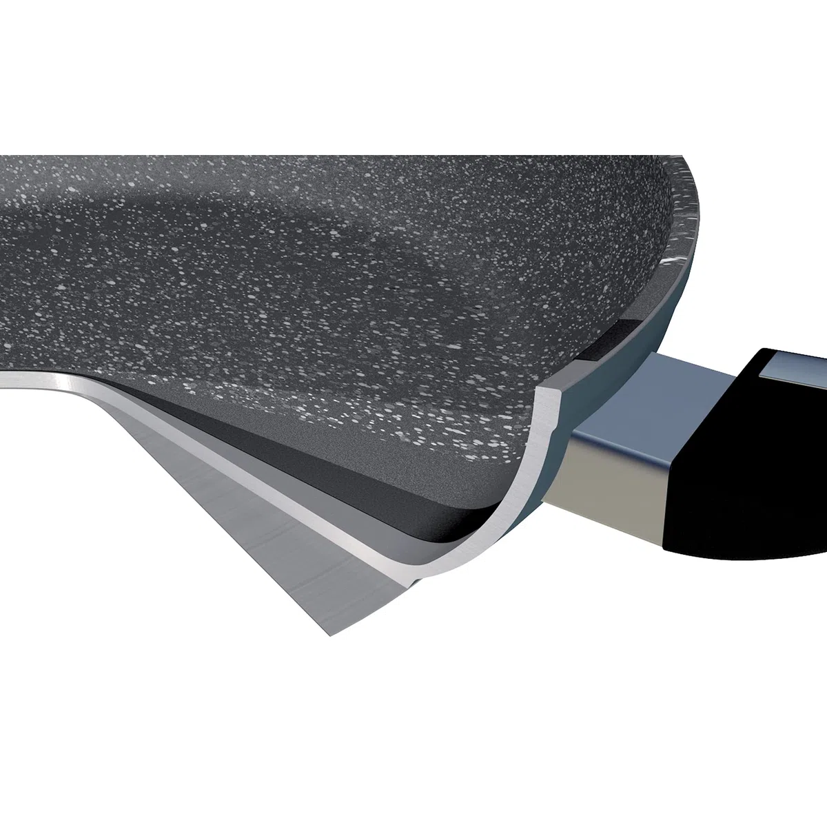 Moneta Yes! Casseruola 1 Manico, 16 cm, Artech Stone Ultra, Nero