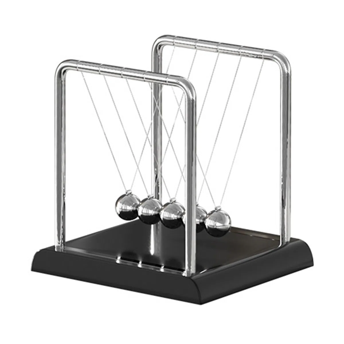 Newtons Pendolo a Sfera Perpetuum Ornamenti Classico Pendolo a Sfera da Ufficio Desktop Newton Pendolo Artigianato Creativo (Nero)