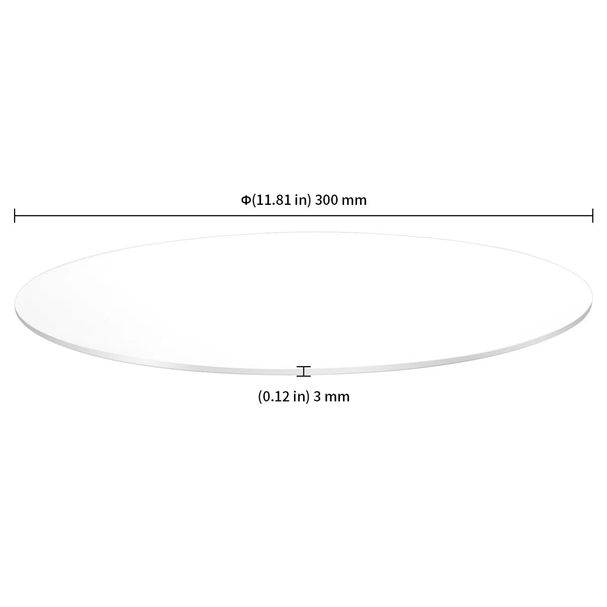KEILEOHO 6 lastre acriliche rotonde 30 cm x 3 mm, lastre acriliche trasparenti, vetro acrilico trasparente, dischi grezzi per il fai da te per cornici, pittura, fai da te