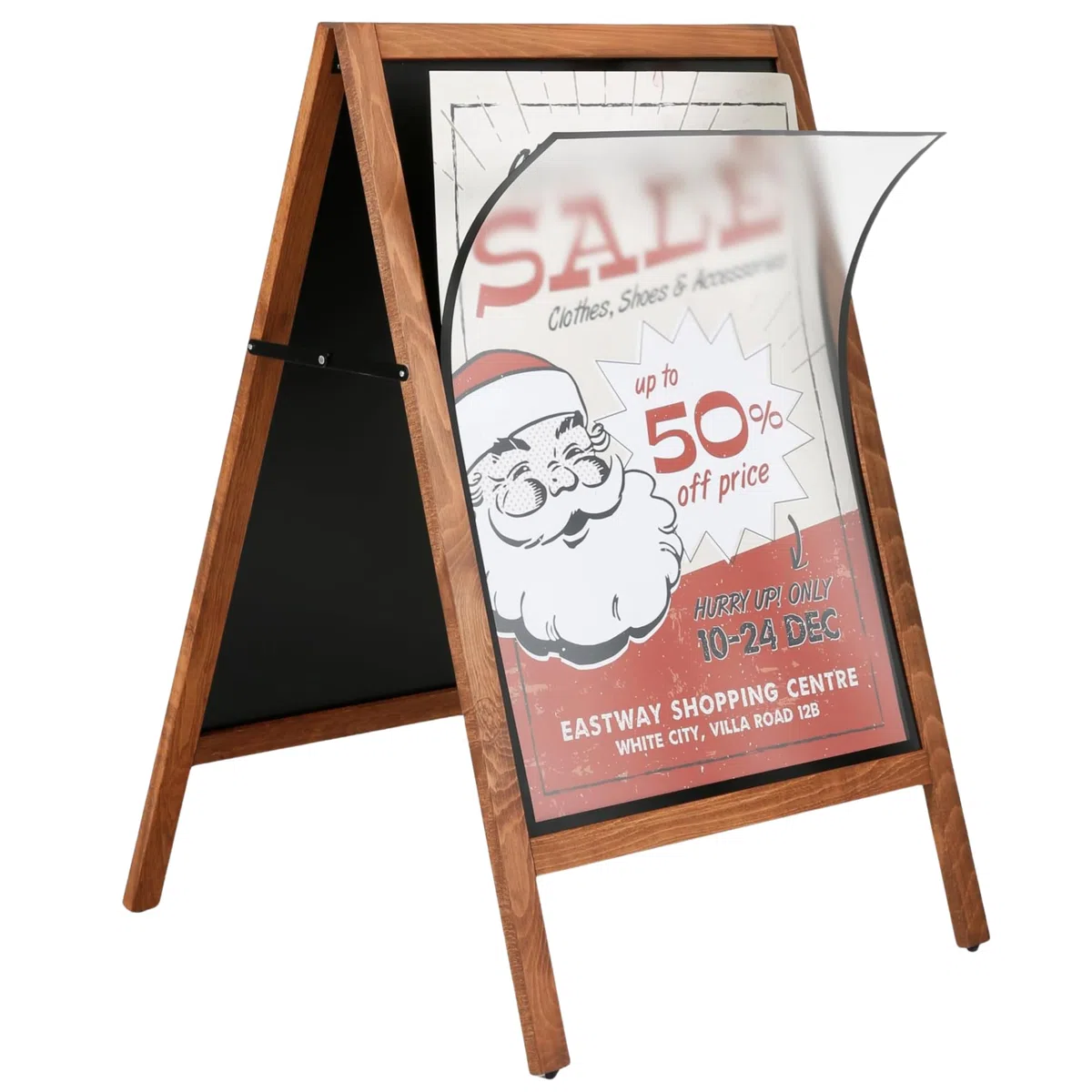 Cavalletto pubblicitario in legno A1 | porta menu esterno inclusa 2 pellicole magnetiche | lavagna ristorante da esterno resistente alle intemperie A1 | cavalletto espositore