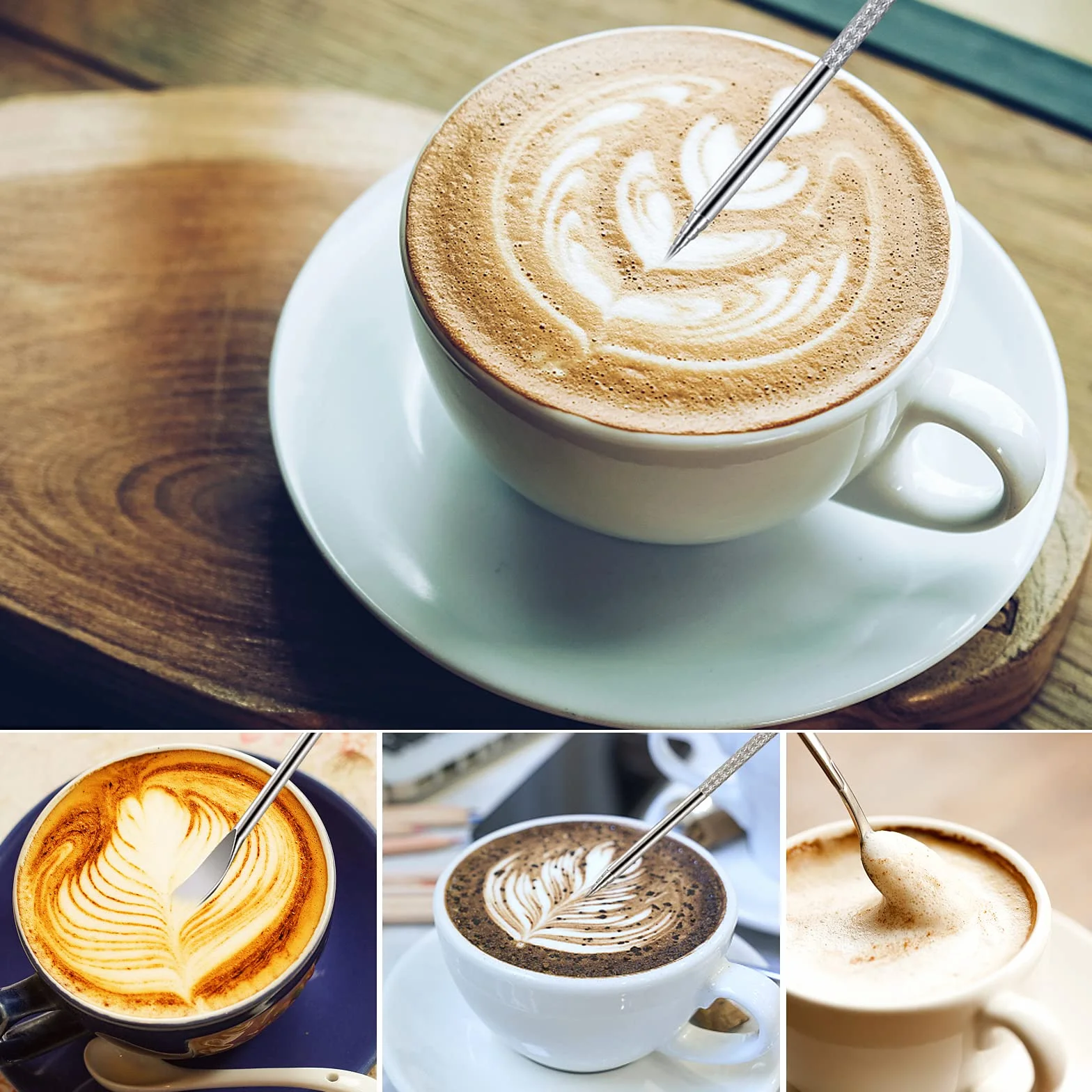 Bricco Latte 350ml in Acciaio Inox con Segno di Misurazione - Brocca in Schiuma per Latte Art, Montalatte Espresso e Cappuccino | Accessori per Amanti del Caffè