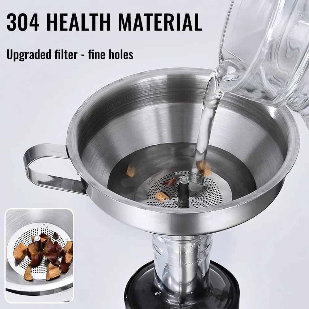 Imbuto da Cucina con filtro, XiXiRan Imbuto Acciaio Inox 304 Piccolo Medio, con Filtro Rimovibile e Spazzola per Tubi (Ø13 e Ø7,8 cm)