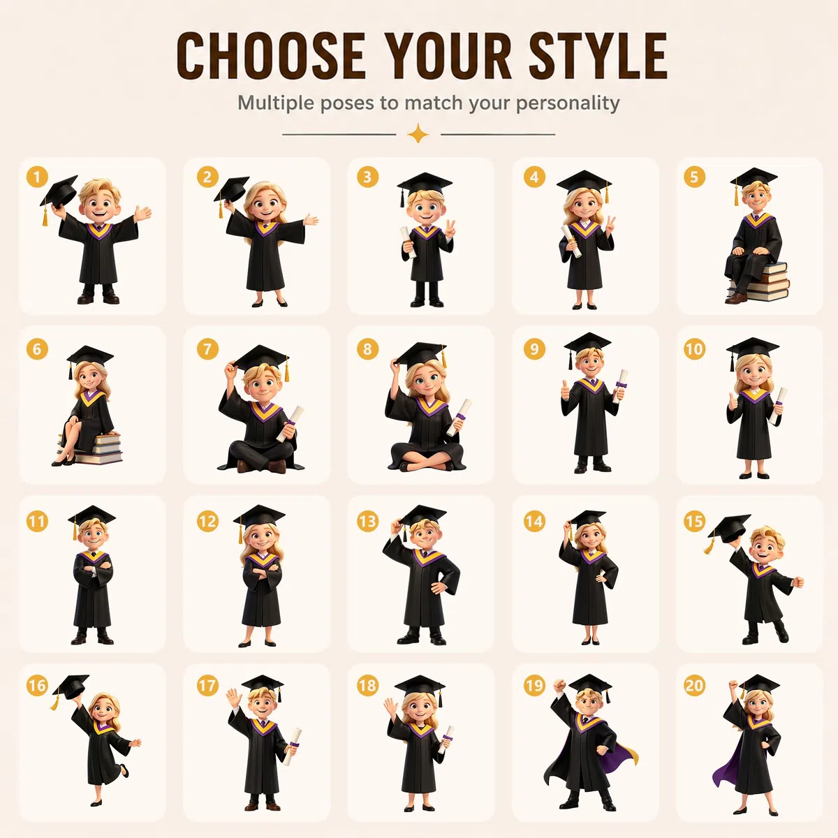 Statuetta Laurea Personalizzata con Foto, Regalo Laurea per Donna Uomo Bomboniere 2D Figurine Decorazioni Per La Laurea Feste, Regalo Maestra (Uomo)