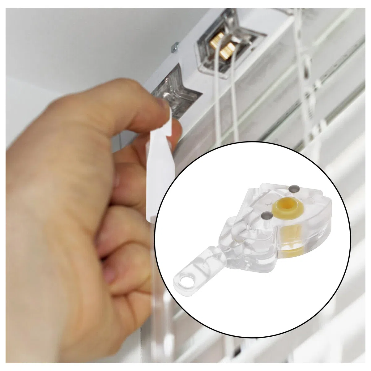 2 Pezzi Meccanismo Di Inclinazione Per Veneziane In Metallo, 25mm, Compatibile Con Arena E Hillarys Blinds, Aste Di Inclinazione A D Da 4mm, Design Trasparente E Giallo