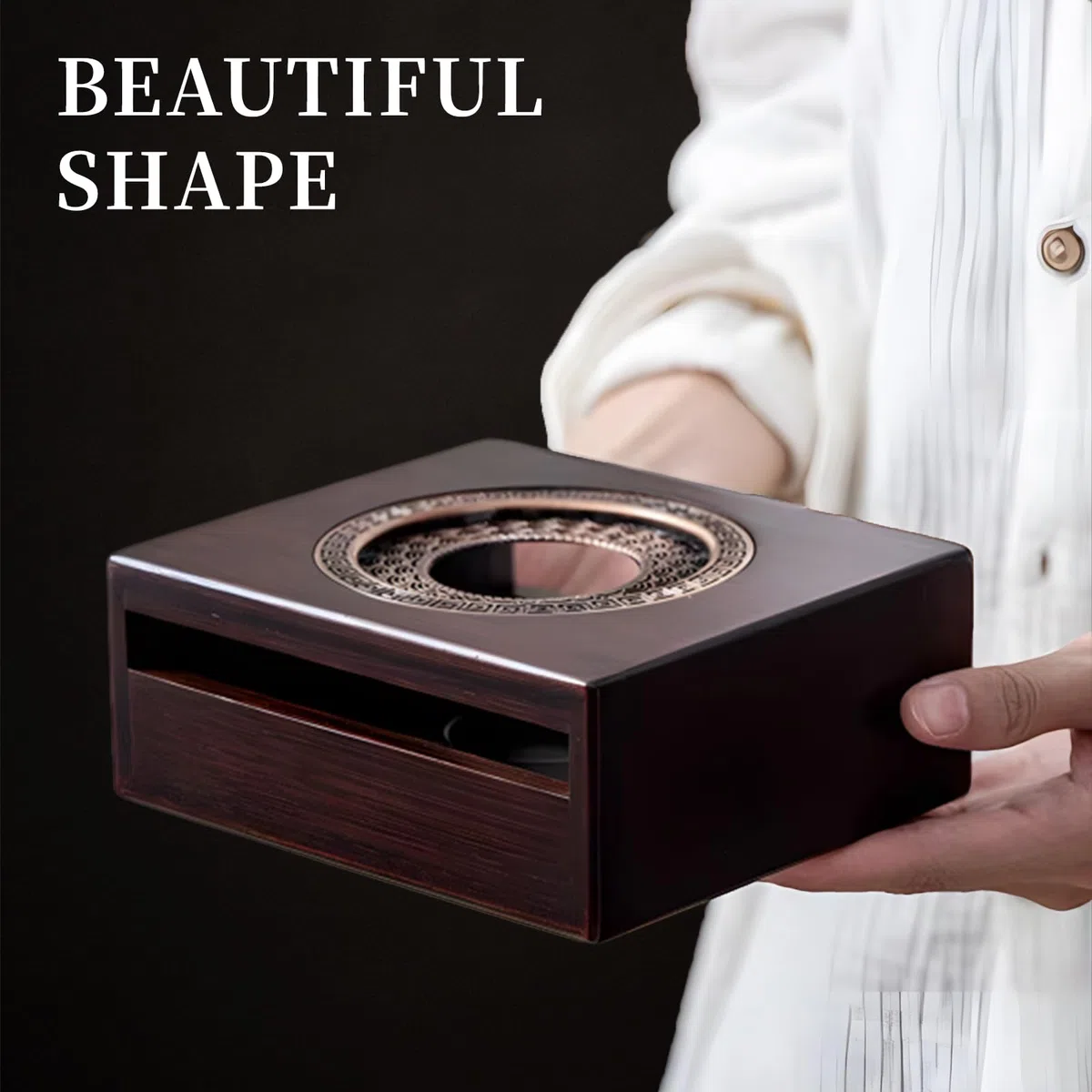 Scalda Teiera in Bambù, Riscaldatore Teiera Scrivania, Teiera Supporto Base, Accessori per Stoviglie, Tè, Latte, Cibo, Elegante Set da Tè per Sala da Tè per Campeggio e Viaggi