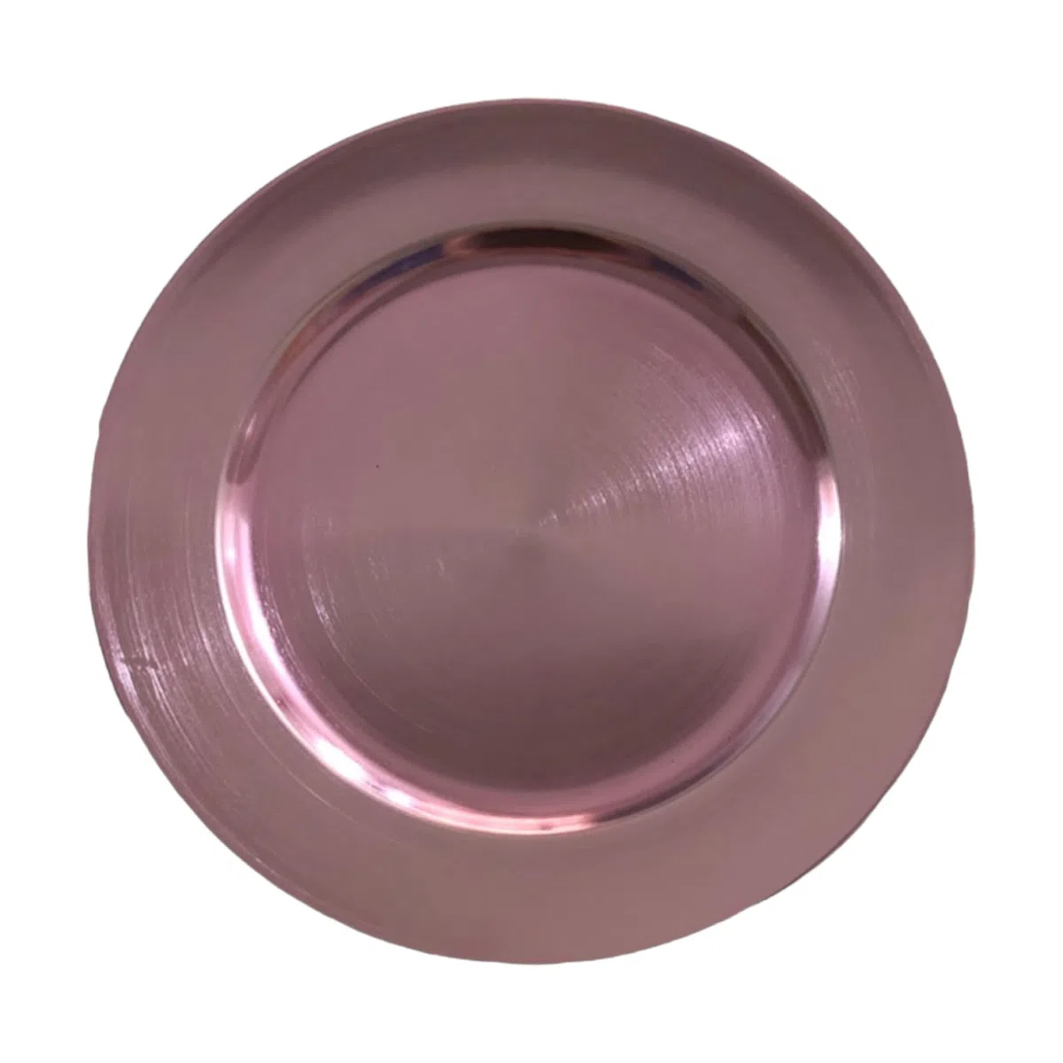 Generico Sottopiatti Rosa Antico SPAZZOLATO Bordo LISCIO, uso Decorativo in plastica Rigida Bordo liscio, Tondo 33 cm, Natale cenone sotto Piatto Natalizio Cenone Capodanno Aperitivo (6 e 12 pz) (6)