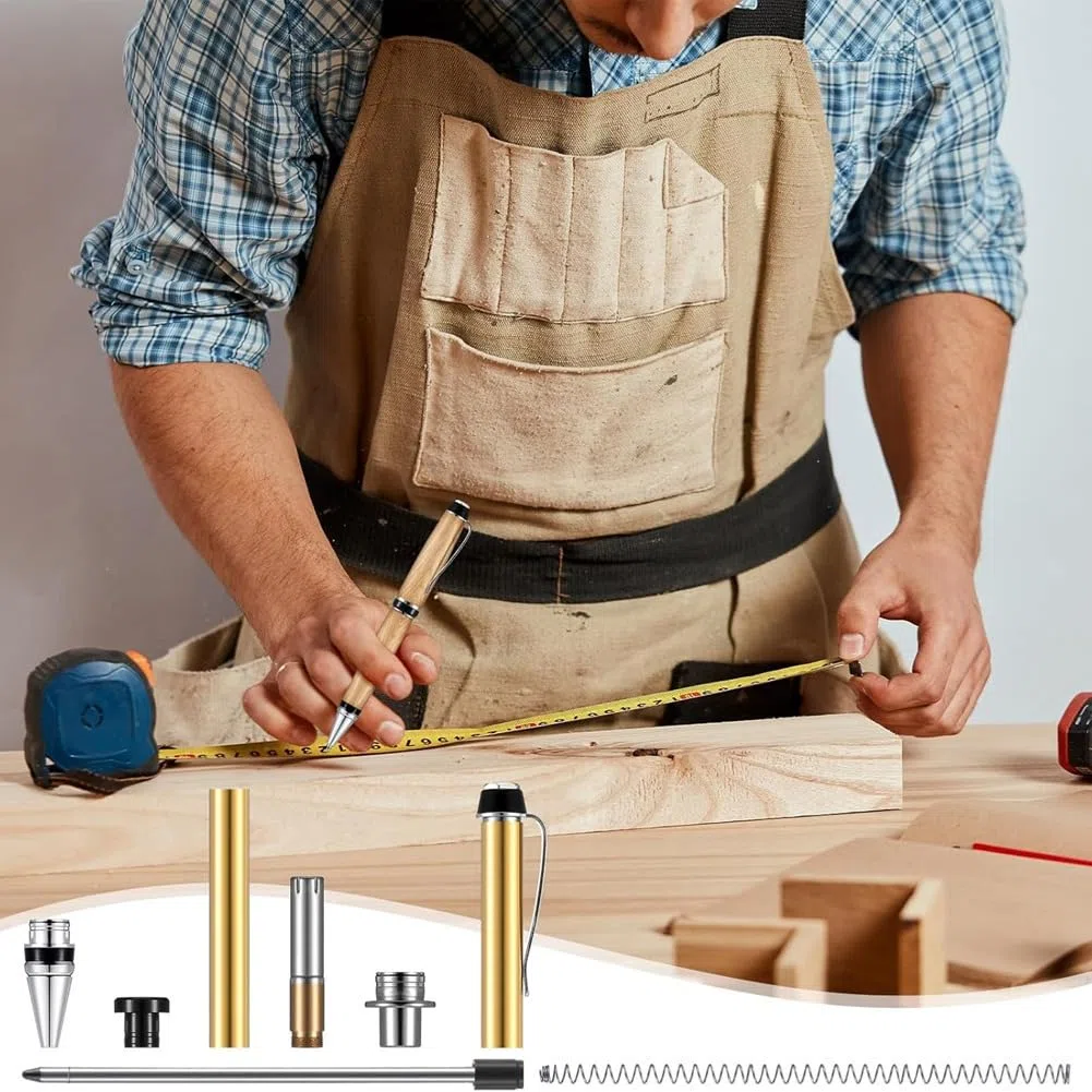 Set di 6 Penne Tornite In Legno con Ricariche, Kit di Penne Rotanti per la Tornitura del Legno, Forniture All'Ingrosso per la Tornitura del Legno per la Realizzazione di Penne.