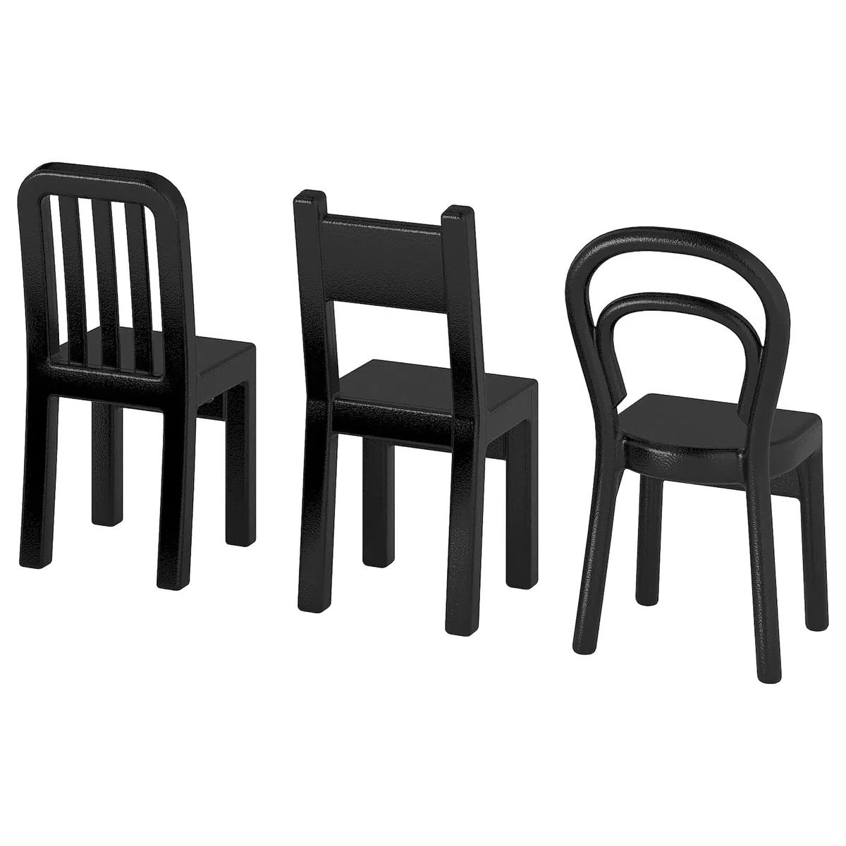 Ikea Set di 3 ganci appendiabiti Fjantig per appendiabiti a forma di sedia, profondità 6 cm, altezza 12 cm, in plastica, non indicato