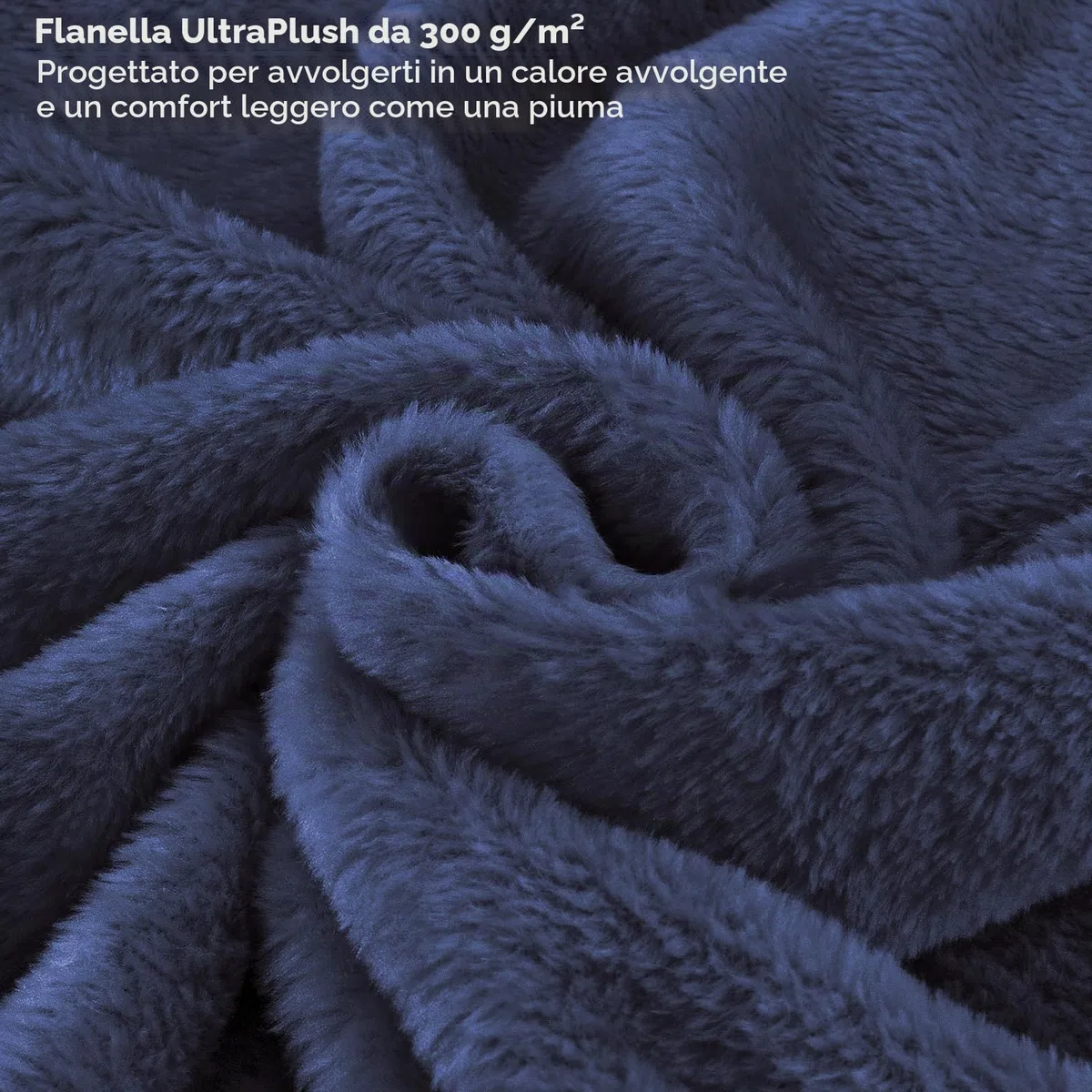 Cinkee Coperta in Pile 200x230 cm,Certificata Oeko-TEX,Antipilling,Coperta Calda per Divano,Letto Singolo e Matrimoniale,Accogliente e Spessa per Tutte le Stagioni,Blu