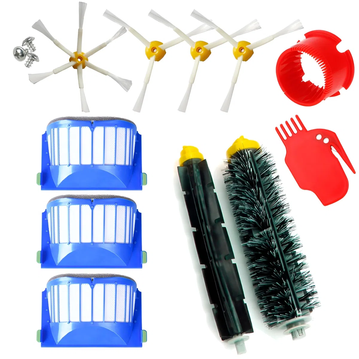 Mirtux- Kit di pezzi di ricambio per iRobot Roomba 600 610 614 620 625 630 635 640 645 650 655 660 665 670 671 680 690 691 Pack di spazzole e accessori di ricambio per aspirapolvere