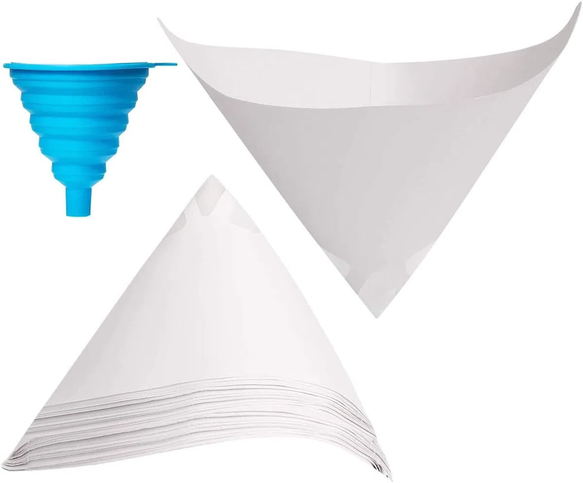 DollaTek 100 pezzi Filtri per carta conici per vernice Filtro per vernice monouso Imbuto in carta con maglia fine