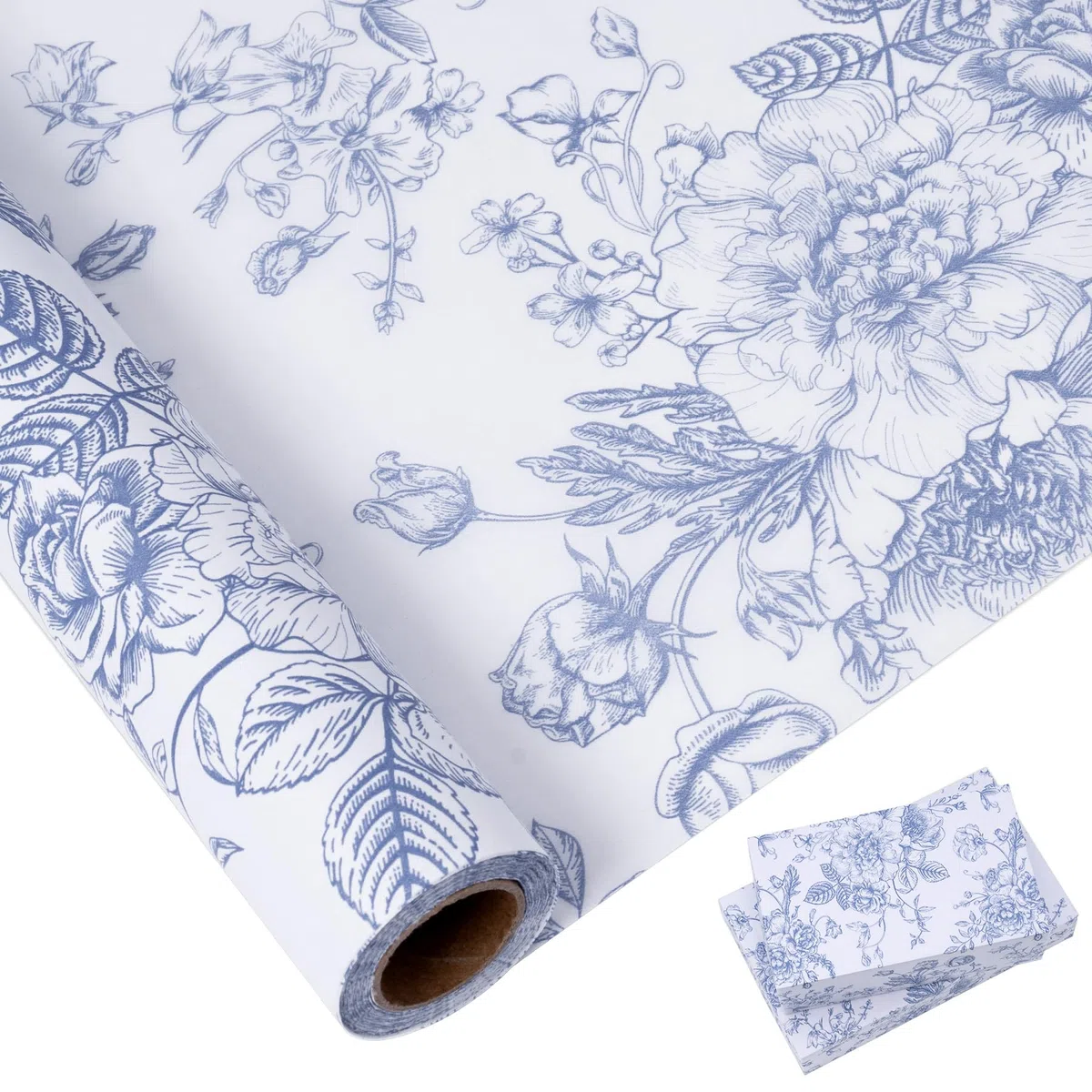 Larcenciel Rotolo di carta velina, 10 m x 43 cm, fiori vintage, carta velina, materiale da imballaggio