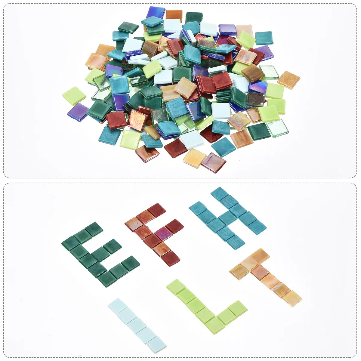 QUARKZMAN Piastrelle Mosaico, Micro Vetro Piccolo Mini Tessere Mosaico Fai Da Te Hobby Cristallo Fatti Mano Pietra Creatività Materiali Artigianali Pietra (Blu Navy, 50pz)
