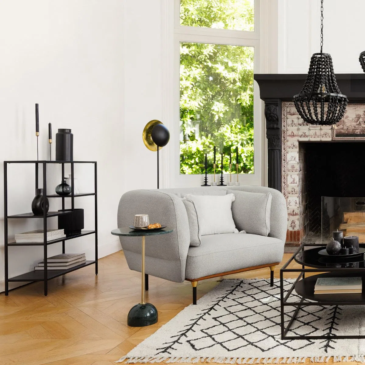 ATMOSPHERA CREATEUR D'INTERIEUR - Scaffale gota in metallo nero 75x100cm