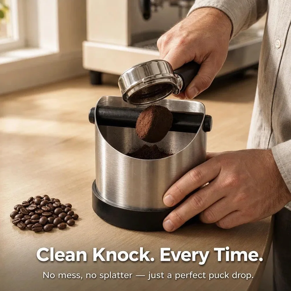 Contenitore per Caffè in Acciaio Inox,contenitore per Portafiltro,Contenitore per Caffè,Contenitore per Fondi di Caffè con Leva a Scatto Rimovibile,Adatto per Cucina,Ristorante,Ufficio,Caffè, 700 Ml