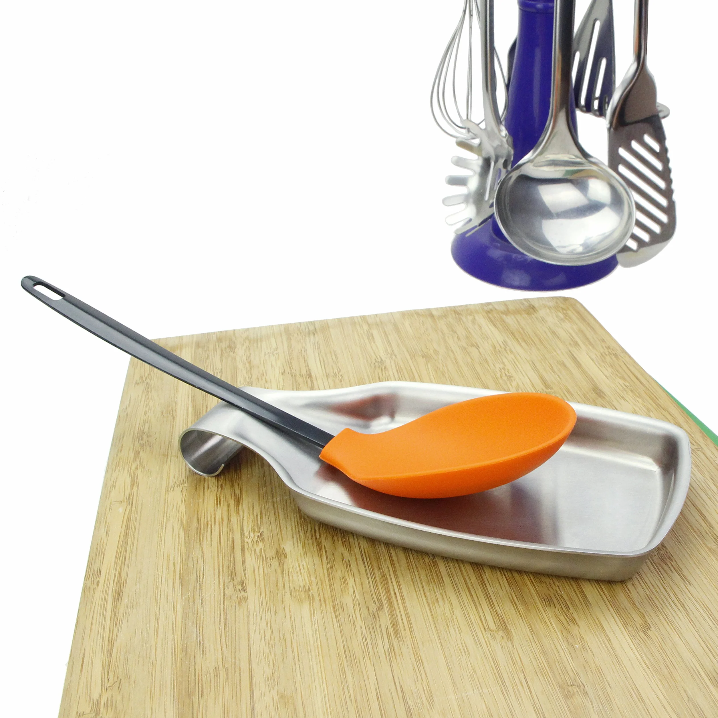 MSY BIGSUNNY poggia cucchiaio per cucina, durevole in acciaio INOX spazzolato 18/8