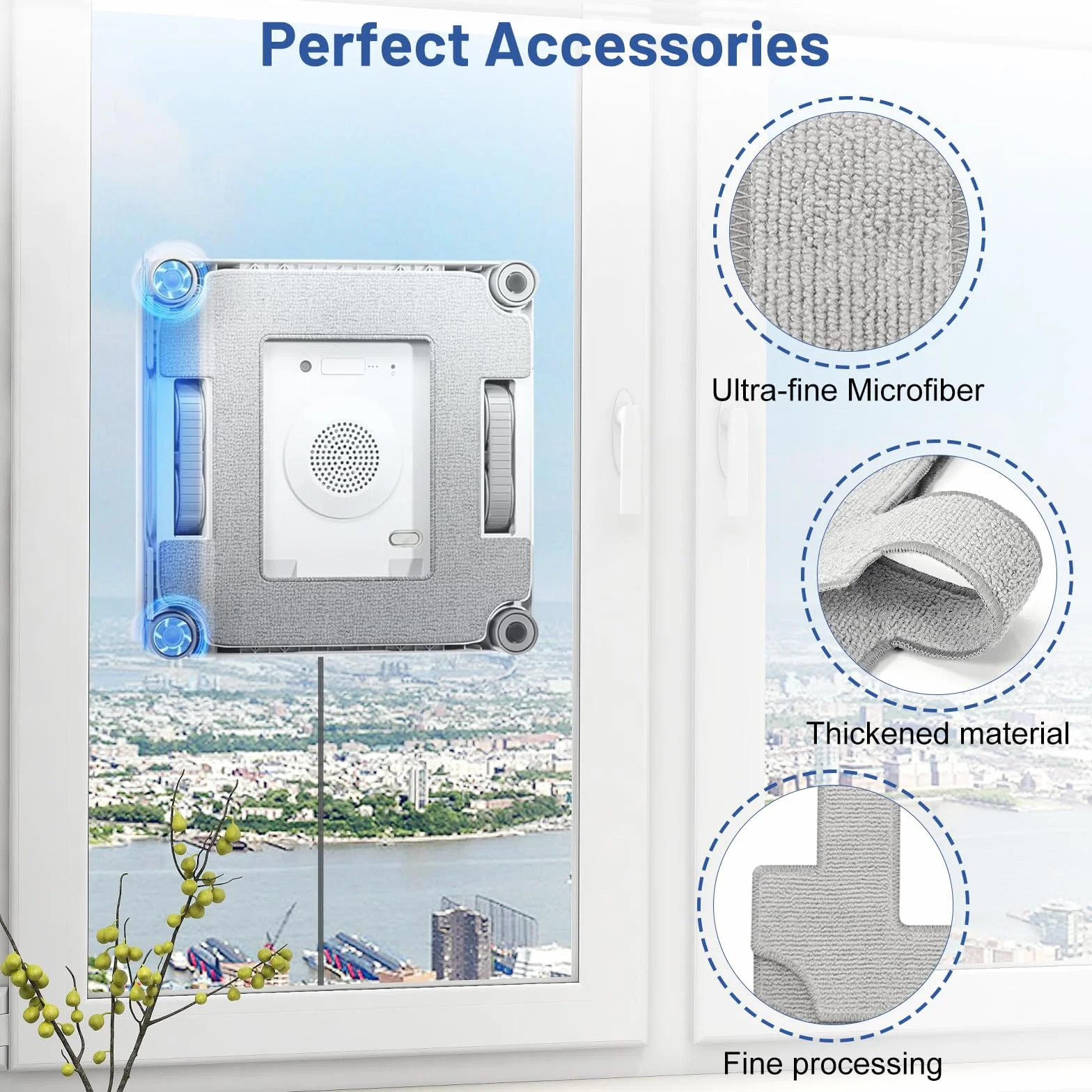 12 Pezzi Panno Pulizia per Ecovacs Winbot W2S/W2S Omni Kit, Robot Lavavetri Finestre Panni in Microfibra Lavabili, per Pulire Efficacemente Macchie, Polvere Dalle Finestre