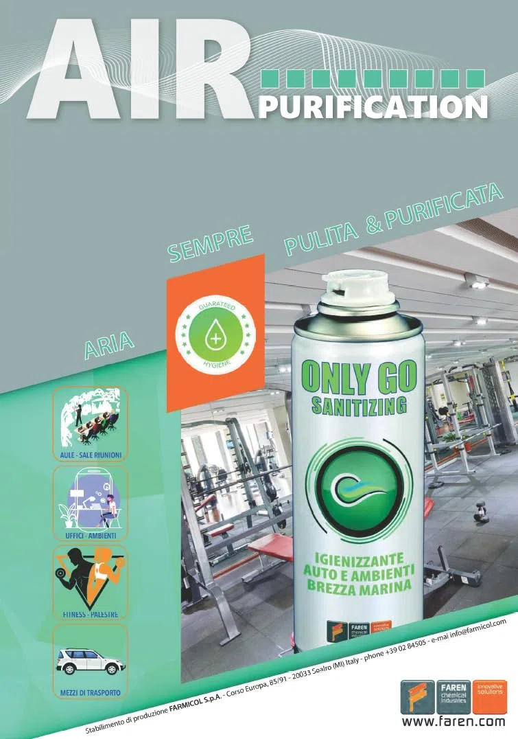 Faren ONLY GO, Igienizzante Auto e Ambienti Spray, purifica e deo rinfresca l'aria in piccoli ambienti, 200ml (3pz)