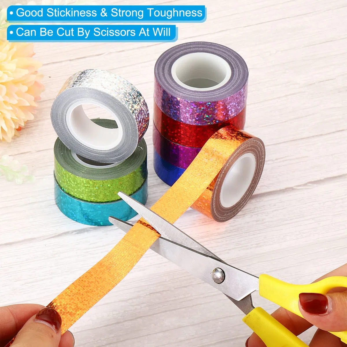 PATIKIL Scintillio Glitter Nastro 15mm x 5m, 2pz Washi Tape Olografico Arte Prisma Mascheratura Nastri Auto -Adesivo per Fai-da-Te Arte Artigianato Avvolgimento Decorazione, Rosa Viola